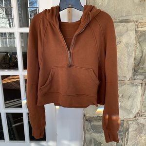 lululemon half zip scuba hoodie roasted brown